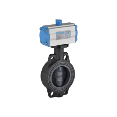 U-PVC Pnömatik Aktüatörlü Kelebek Vana Tek Etkili Çıplak