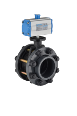 U-PVC Pnömatik Aktüatörlü Kelebek Vana Tek Etkili (316 Paslanmaz Civata, Somun, Pul)