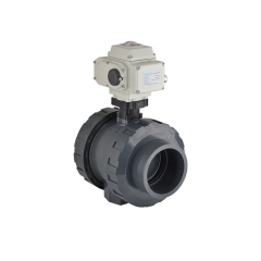 U-PVC Elektrik Aktüatörlü Yapıştırma Muflu Küresel Vana 220 V AC