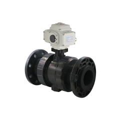 U-PVC Elektrik Aktüatörlü Çift Taraf Flanşlı Küresel Vana 220 V AC Yüksek Dayanımlı