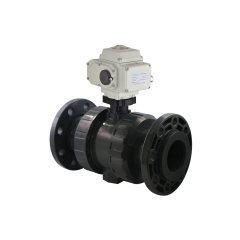 U-PVC Elektrik Aktüatörlü Çift Taraf Flanşlı Küresel Vana 220 V AC Düşük Dayanımlı