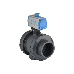 U-PVC Pnömatik Aktüatörlü Çift Etkili Küresel Vana Düşük Dayanımlı (Çift Taraf İçten Dişli)