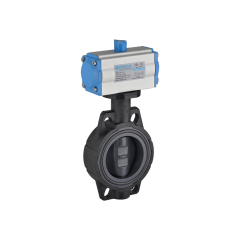 U-PVC Pnömatik Aktüatörlü Kelebek Vana Tek Etkili Çıplak